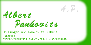 albert pankovits business card